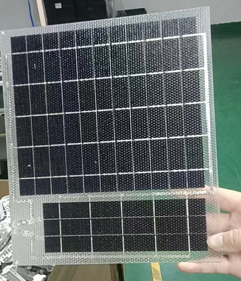 Bifacial transparent Flexible ETFE solar panel